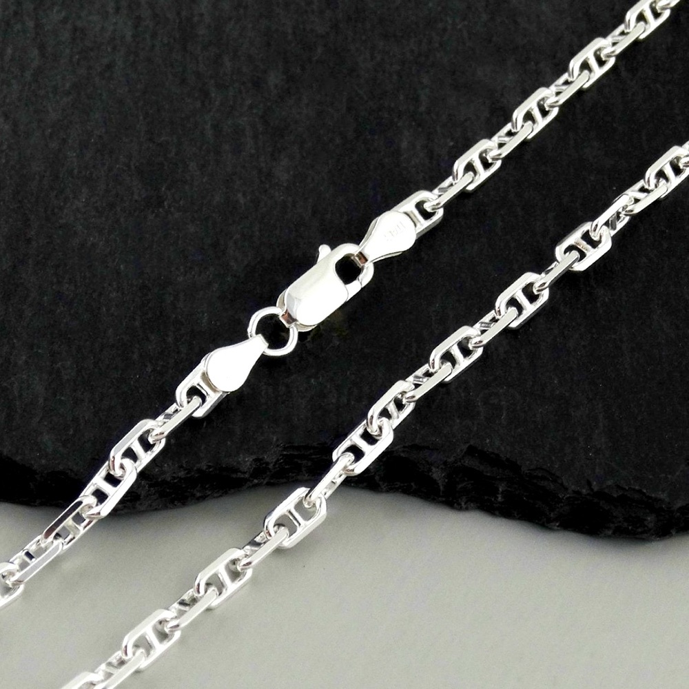925 3.6mm 22” Marina Anchor Link
 Lobster clasp chain, new!